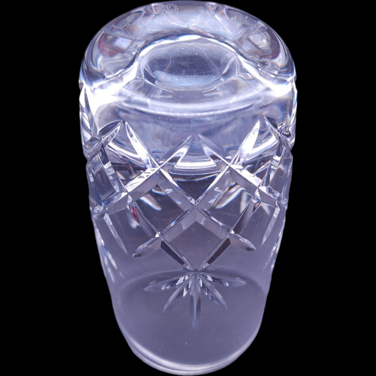Lenox Meredith Clear Cut Fan & Crisscross Lead Crystal  Highball Glass