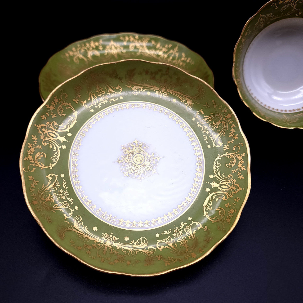 Limoges France Porcelain Cup, Saucer, Sandwich/Dessert Plate Trio Tea Set