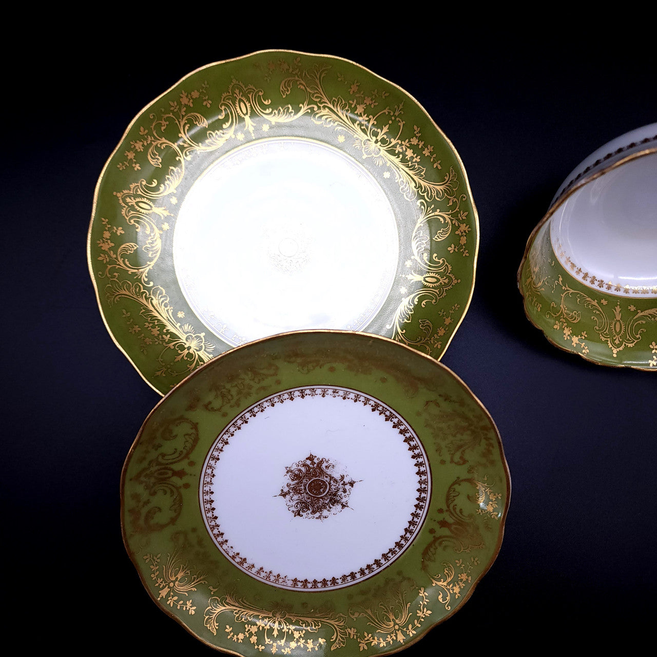 Limoges France Porcelain Cup, Saucer, Sandwich/Dessert Plate Trio Tea Set