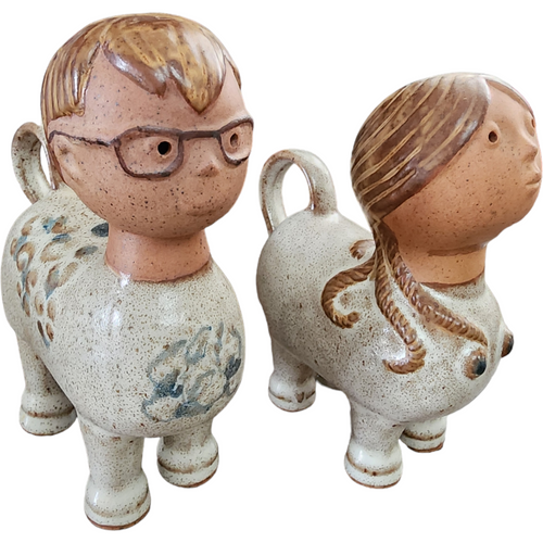 Lisa Larson Gustavsberg Pottery Style Boy and Girl Centaurs Figurine Japan