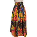 Look At Me! Boho Festival Maxi Skirt Multicolor Tribal Dot Mandala Print | Elastic Waist Tie Front