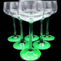 Luminarc France Vintage Green Stemmed Wine Glasses Set of 6