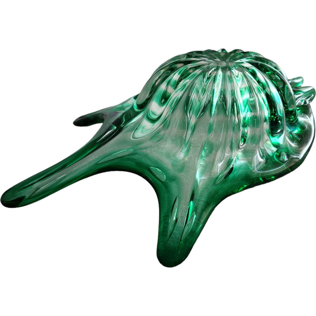 MCM Murano Art Glass Green Tropical Fish Bowl
