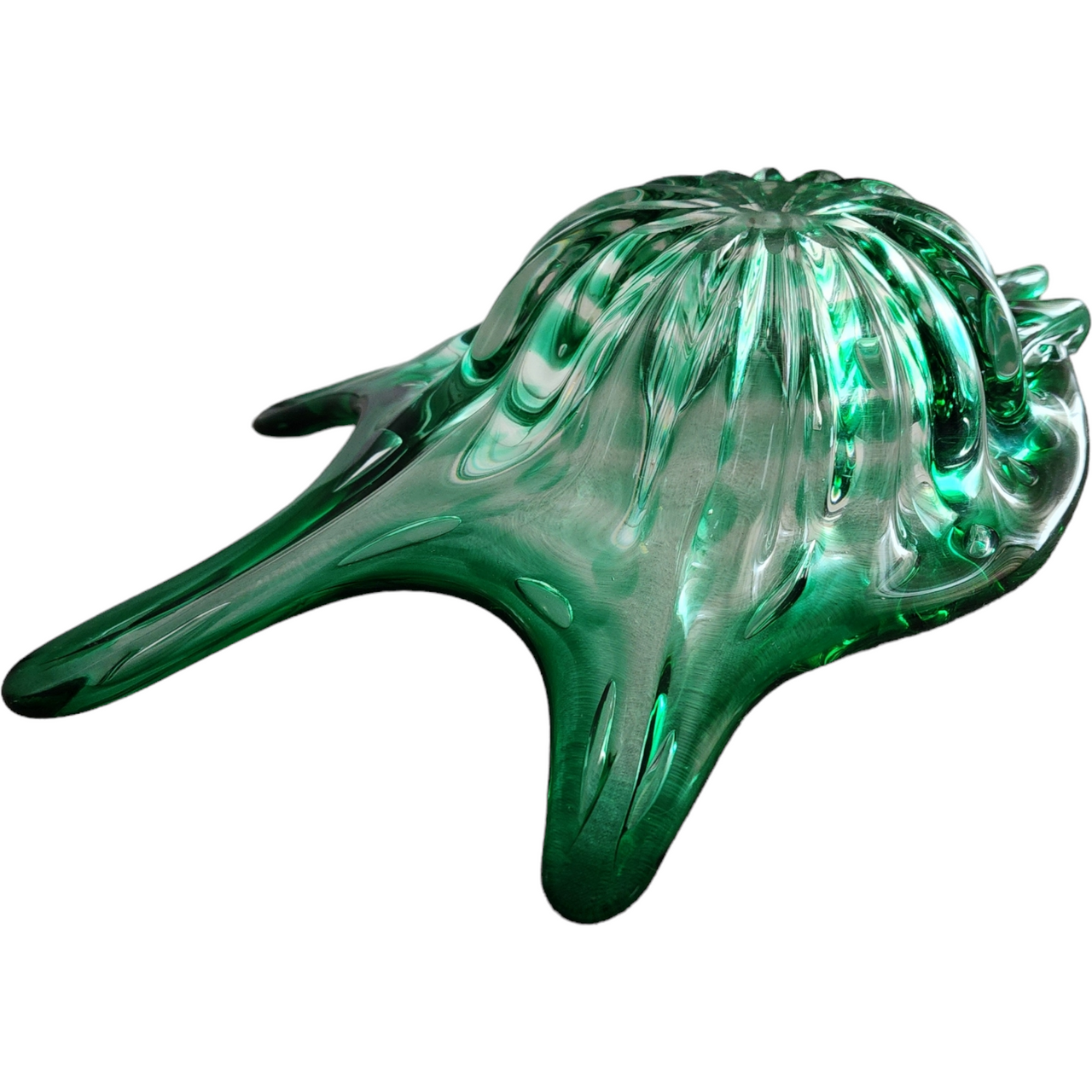 MCM Murano Art Glass Green Tropical Fish Bowl