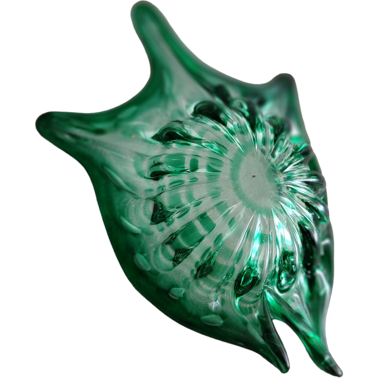 MCM Murano Art Glass Green Tropical Fish Bowl