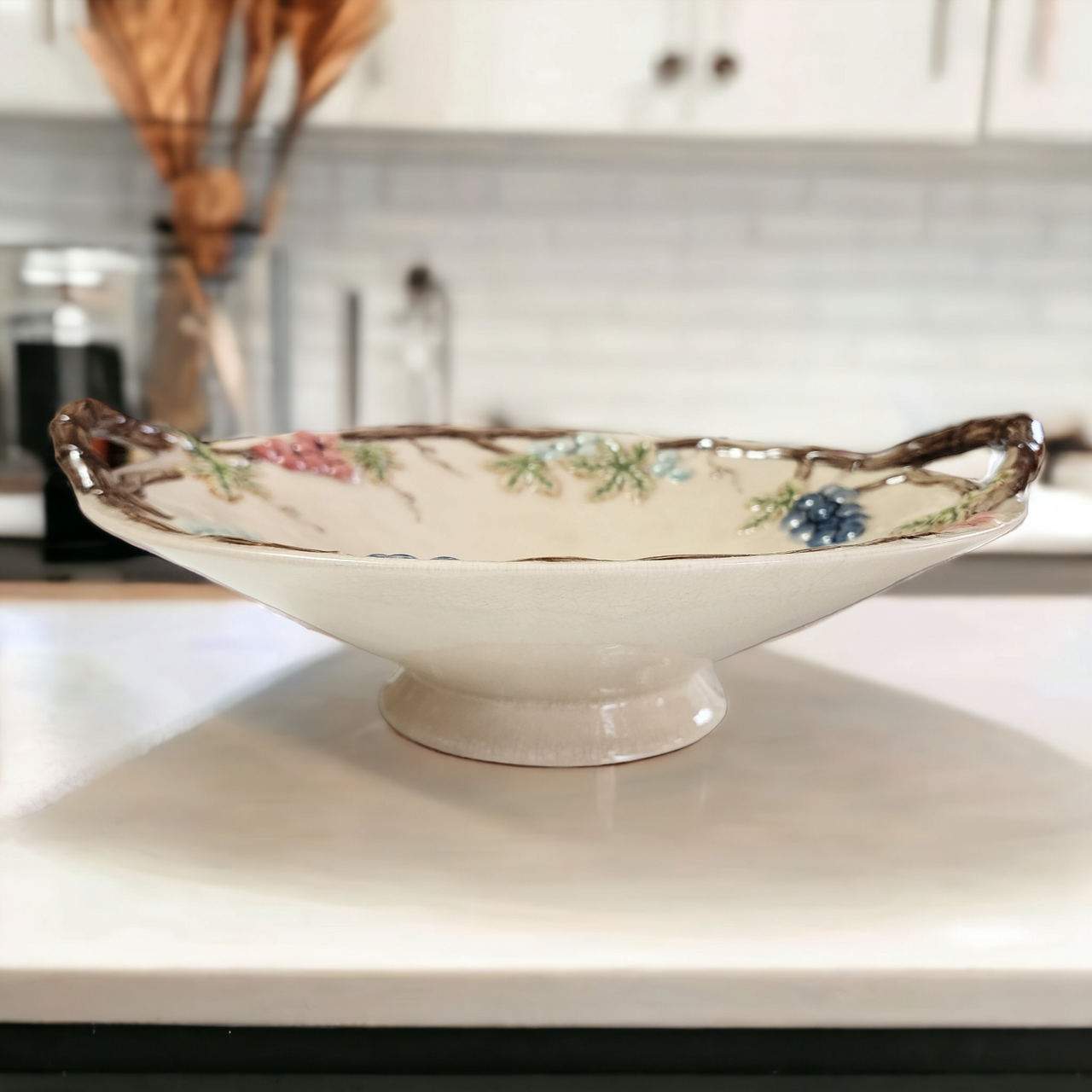MWW Market 3D Grapes Wine Round Multicolor Fruit Bowl