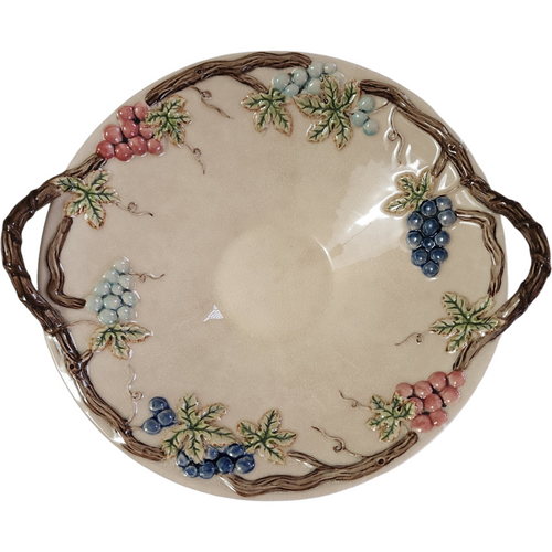 MWW Market 3D Grapes Wine Round Multicolor Fruit Bowl