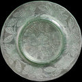 8" MacBeth-Evans Green Uranium Glass Dogwood Luncheon Plate