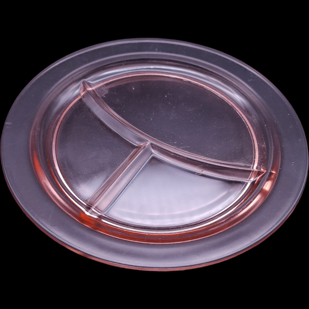 MacBeth-Evans Utility Ware Pink Pressed Glass Grill Plate