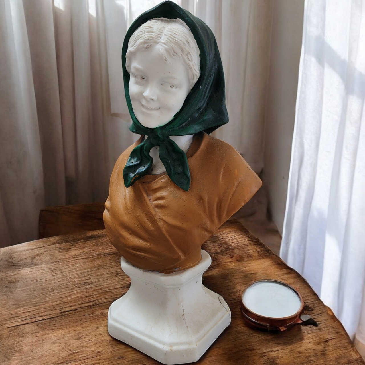 Mauger & Fils Hand Painted Bust of a Lady