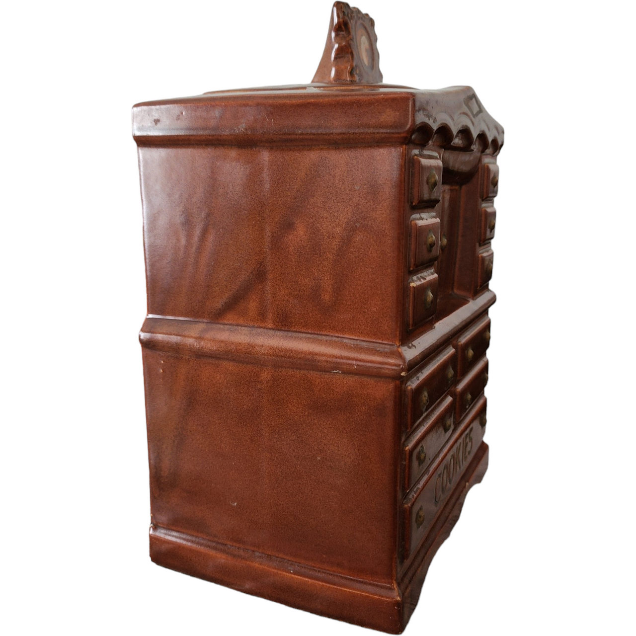 McCoy Cookie Jar with Lid Brown Dresser Chiffonier