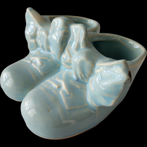 McCoy Pottery Hand Painted Ceramic Baby Shoe Planter or Vase Japan