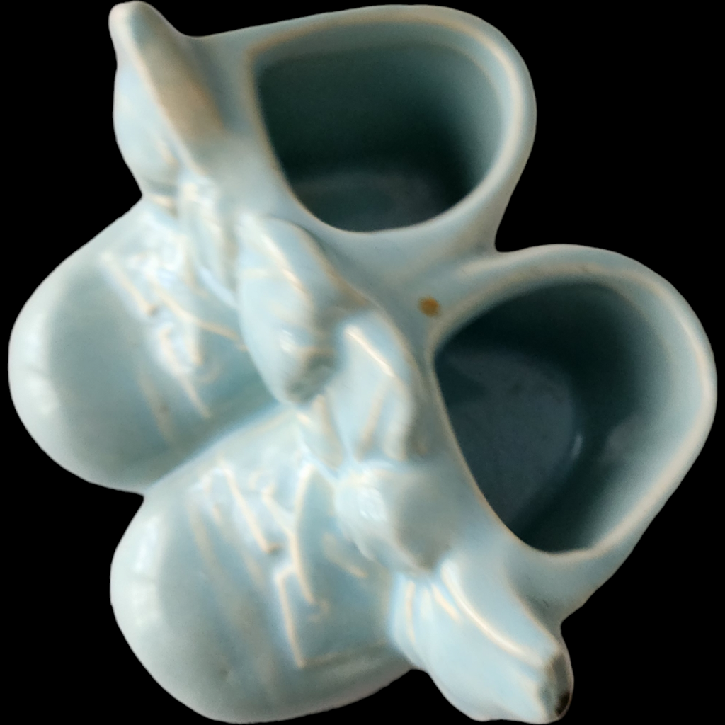 McCoy Pottery Hand Painted Ceramic Baby Shoe Planter or Vase Japan