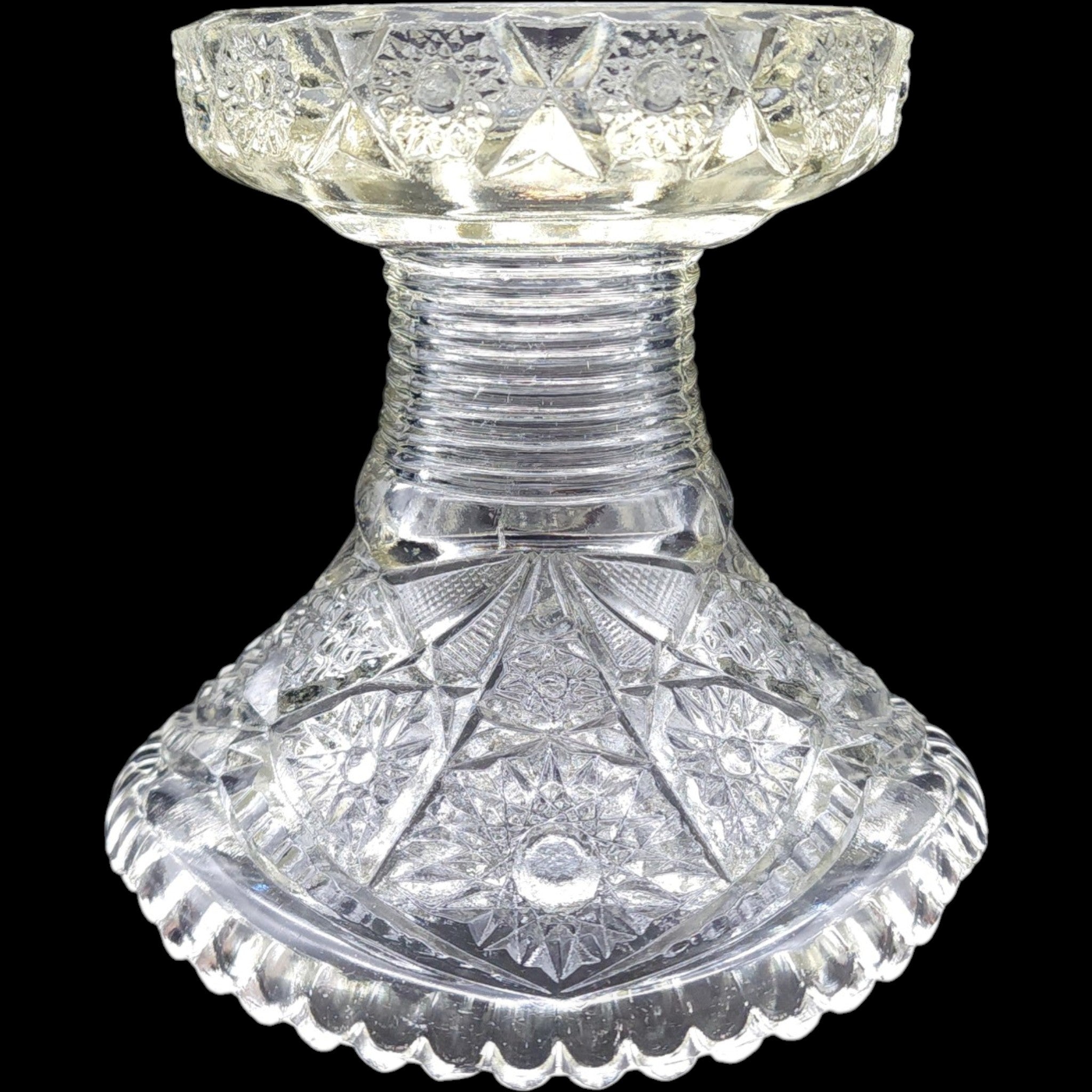 McKee Glass Concord Clear Pressed Glass Punch Bowl Stand Base Vintage EAPG