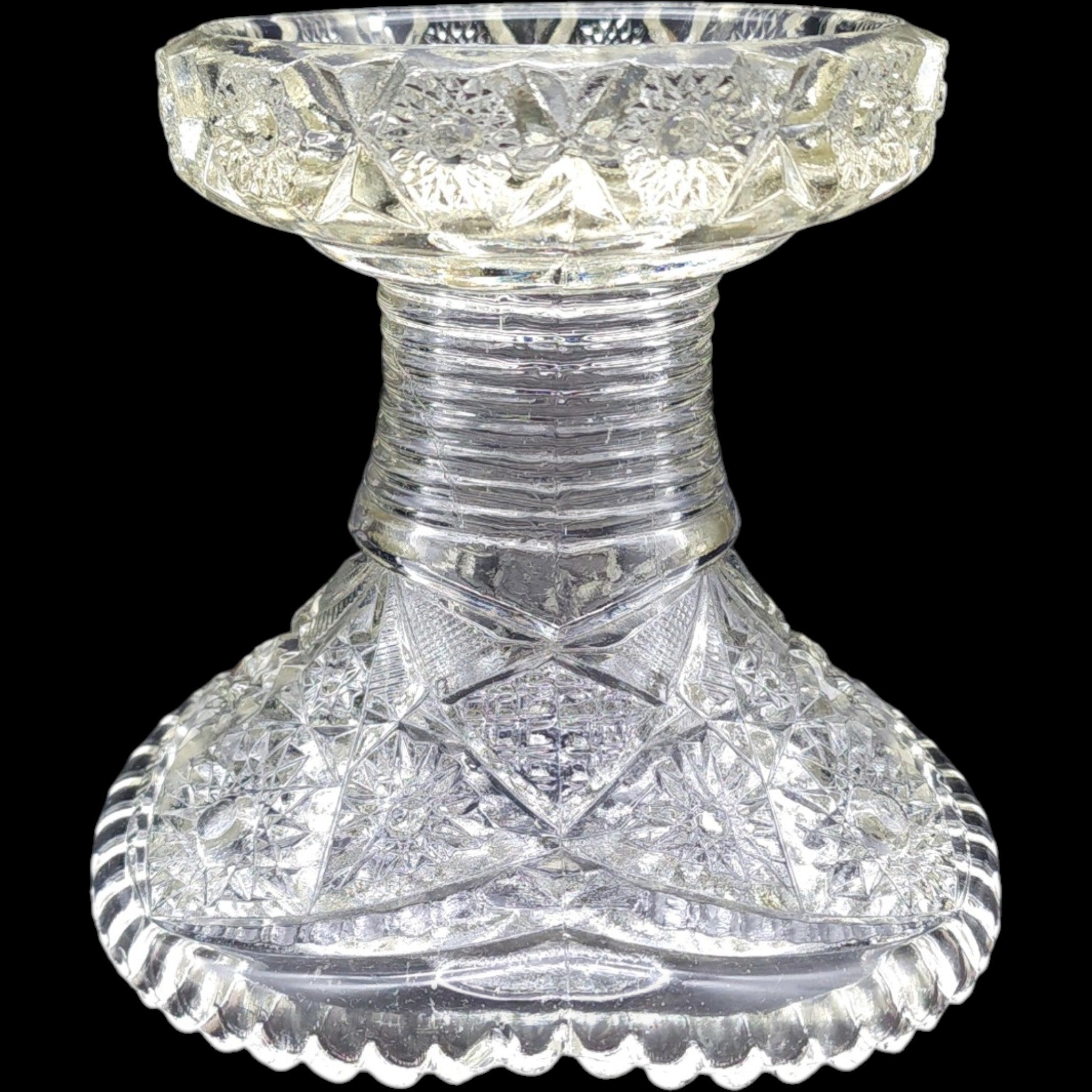 McKee Glass Concord Clear Pressed Glass Punch Bowl Stand Base Vintage EAPG