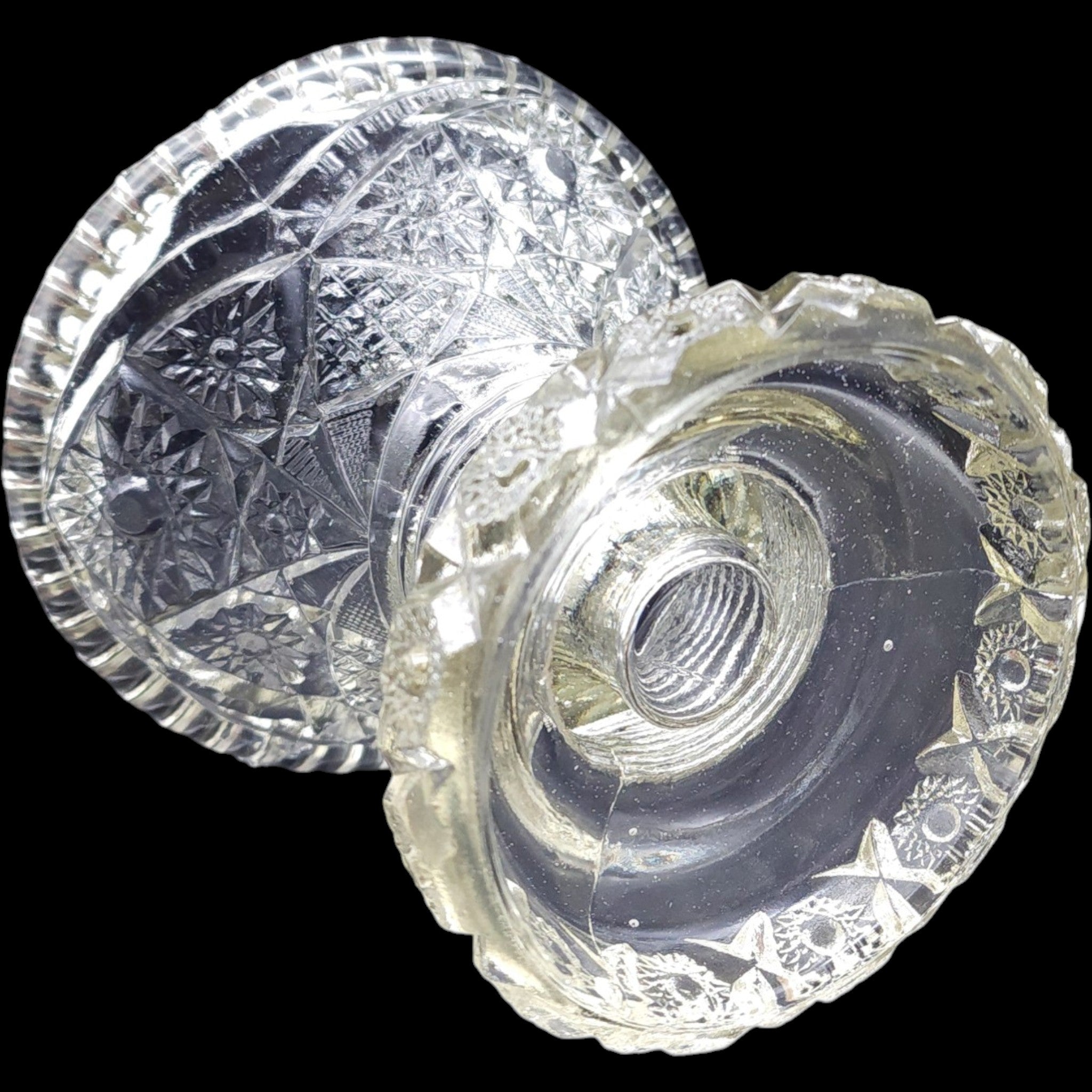McKee Glass Concord Clear Pressed Glass Punch Bowl Stand Base Vintage EAPG
