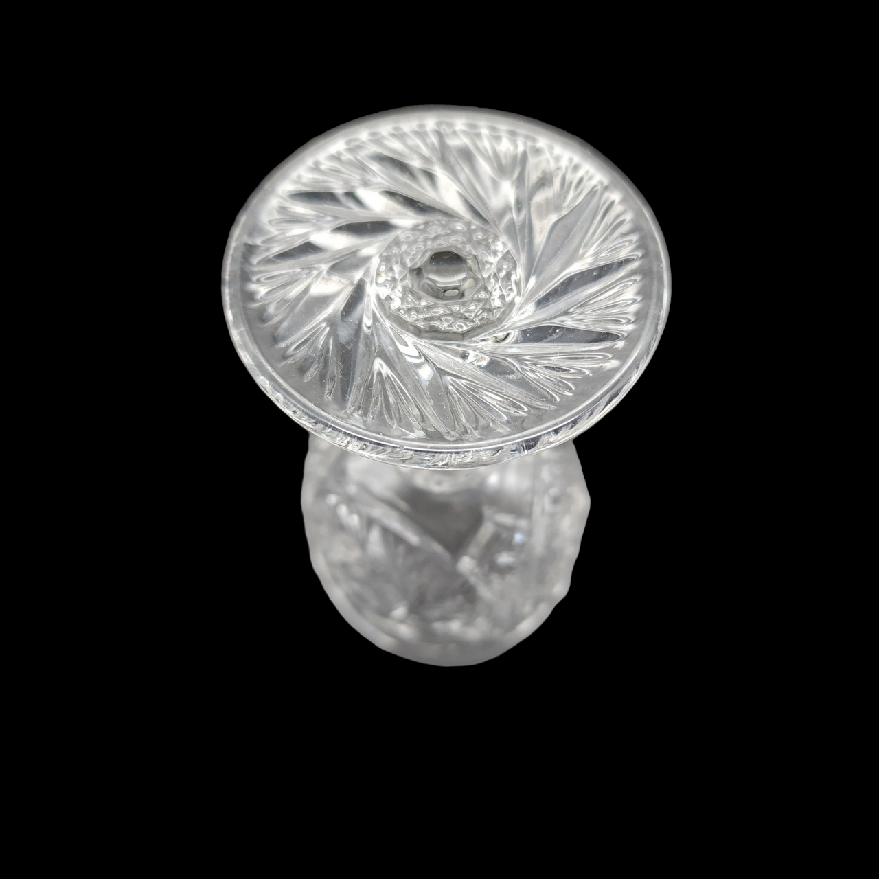 McKee Aztec Clear EAPG Early American Pinwheel Wine Glass