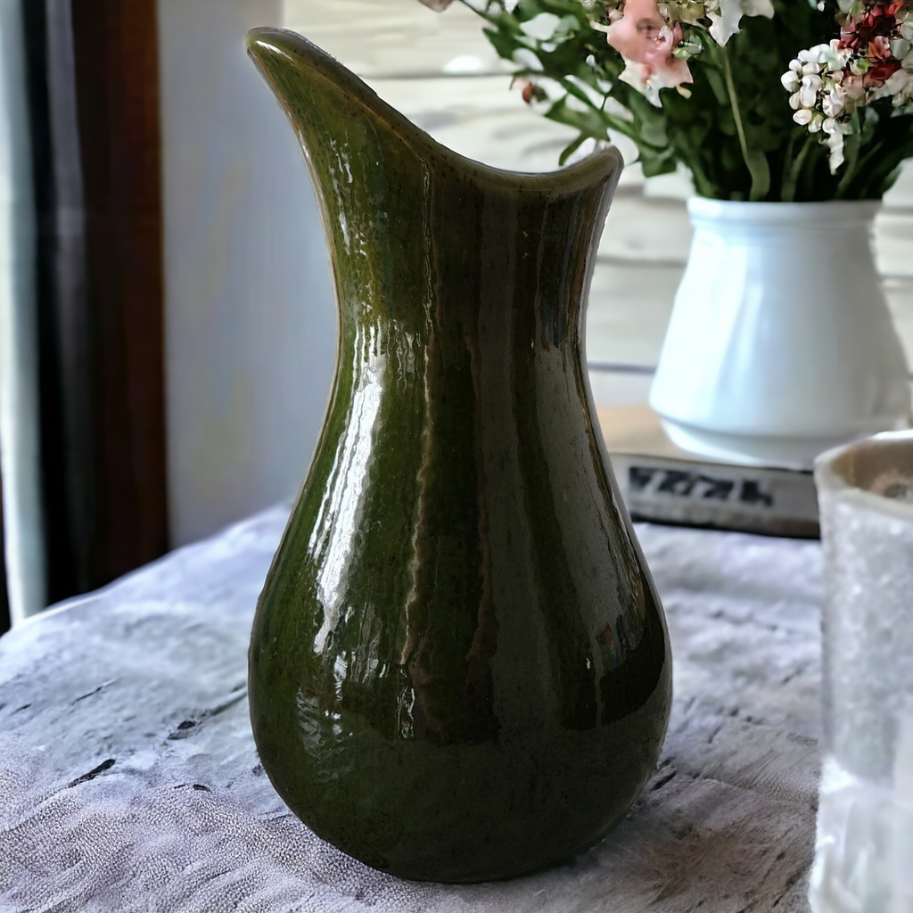 Antique Studio  Art Pottery Moss Green Vase
