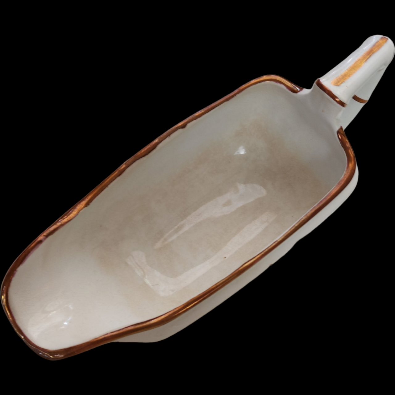 Meakin, Alfred Copper Tea Leaf Center Ironstone Gravy Boat