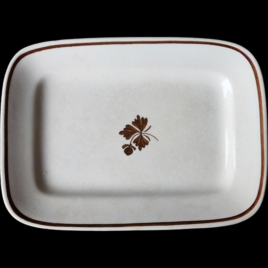 Meakin Alfred Tea Leaf Copper Tea Leaf Center Rectangular Serving Platter