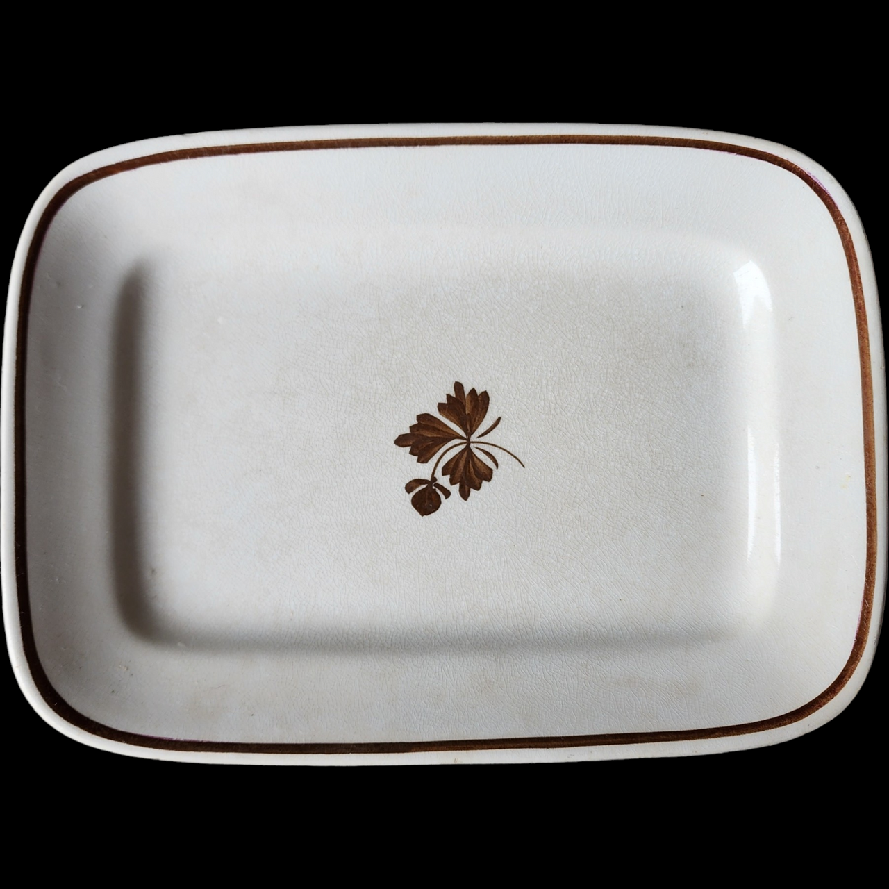 Meakin Alfred Tea Leaf Copper Tea Leaf Center Rectangular Serving Platter