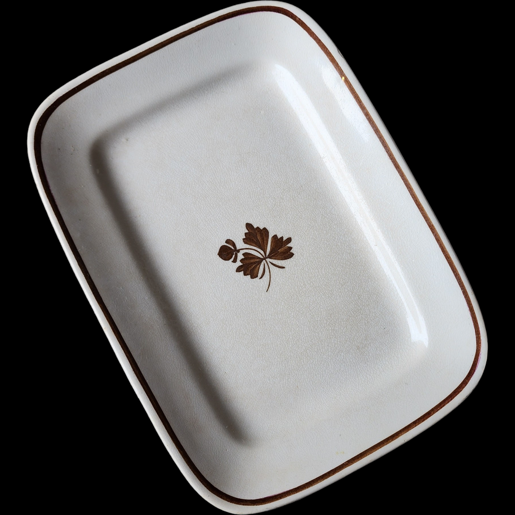 Meakin Alfred Tea Leaf Copper Tea Leaf Center Rectangular Serving Platter