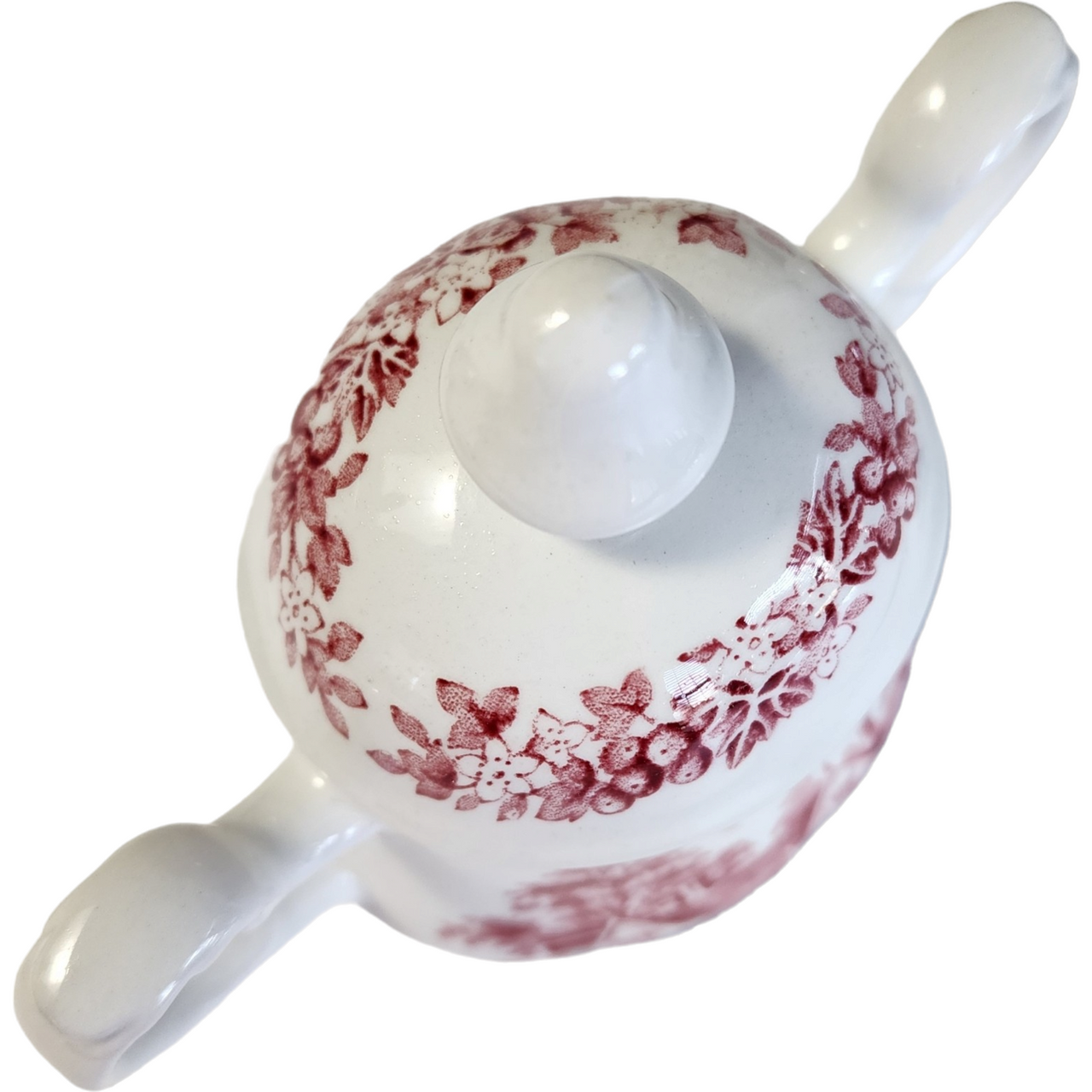 Meakin J & G Romantic England Red Sugar Bowl and Lid