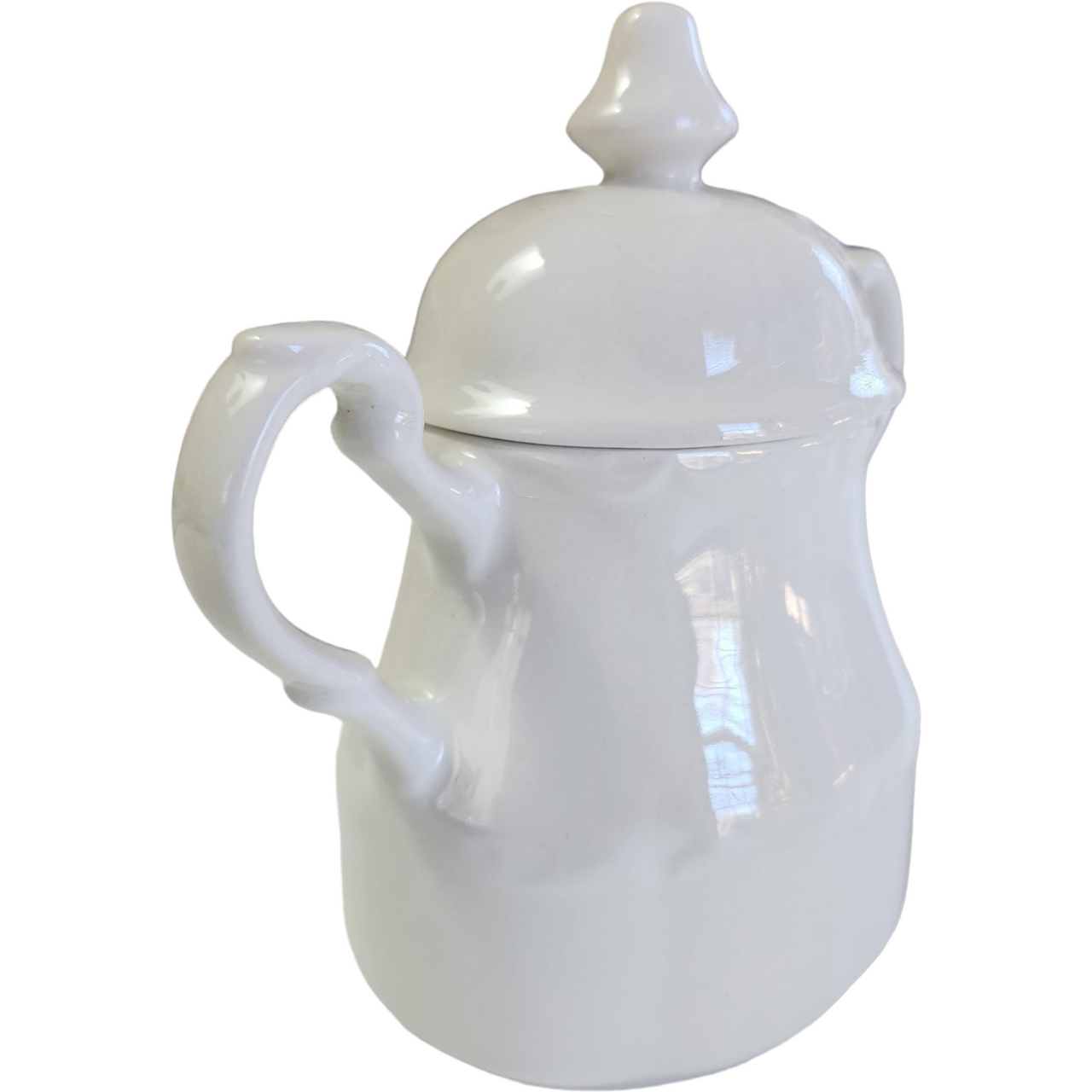 Meakin J & G Sterling Colonial All White Scalloped Sugar Bowl & Lid