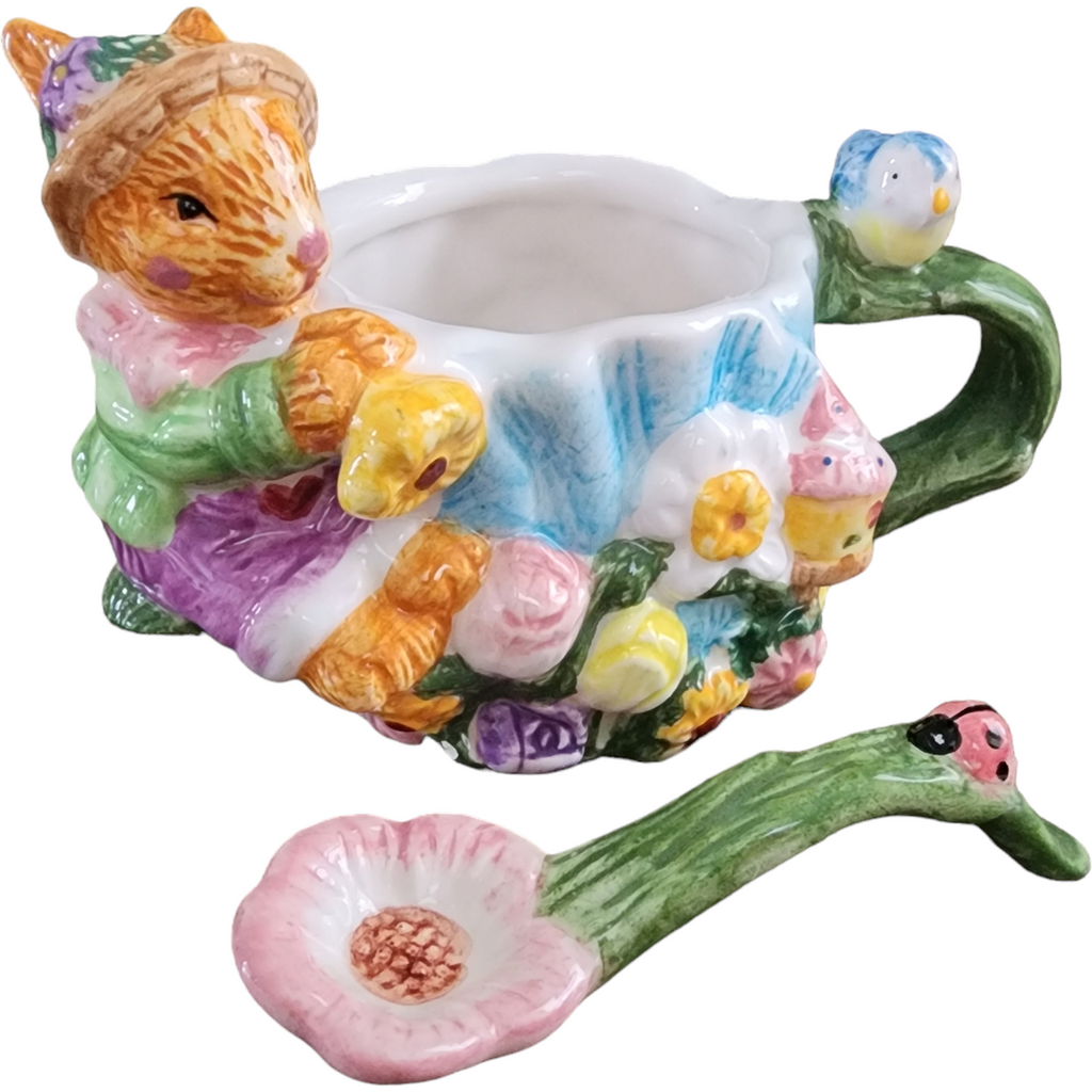 Mercuries Bunny Ceramic Garden Children's Easter Tea Set 15 piece