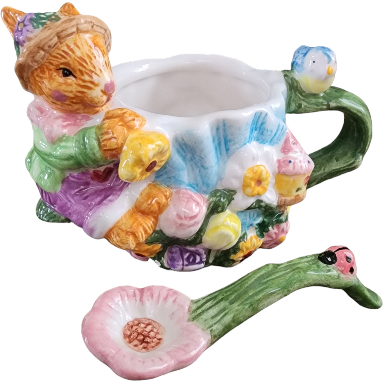 Mercuries Bunny Ceramic Garden Children's Easter Tea Set 15 piece