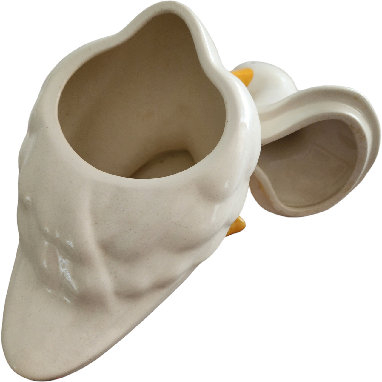 Metlox California Pottery Figural White Goose Shaped Cookie Jar & Lid