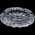 Vintage Floral Cut Clear Glass Ashtray Catchall Dish
