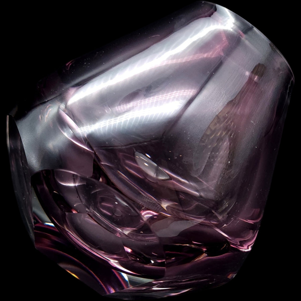 Mid-Century Modern Amethyst Sommerso Cut Glass Tapered Vase