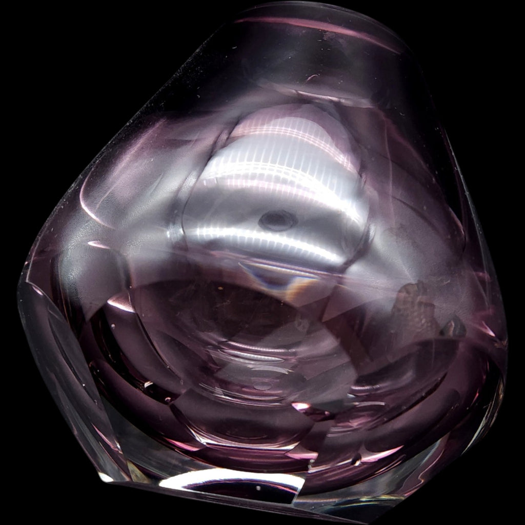 Mid-Century Modern Amethyst Sommerso Cut Glass Tapered Vase