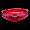 Mid-Century Modern Ruby Red Glass Ashtray Bowl