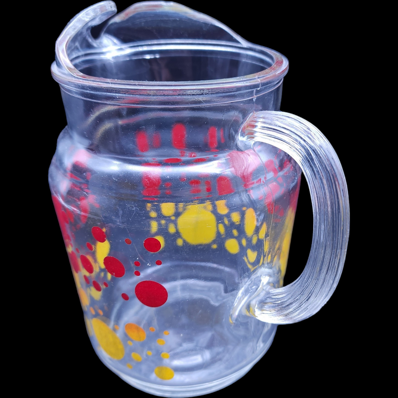 Mid-Century Modern Overlapping Circles Glass Pitcher