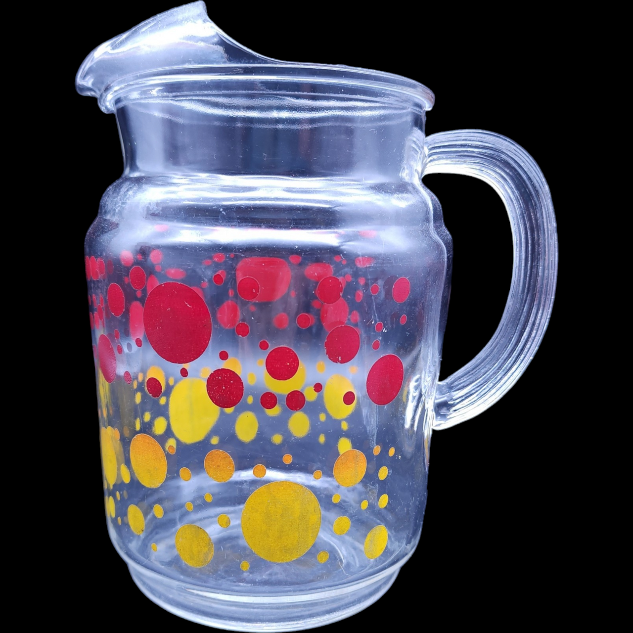 Mid-Century Modern Overlapping Circles Glass Pitcher