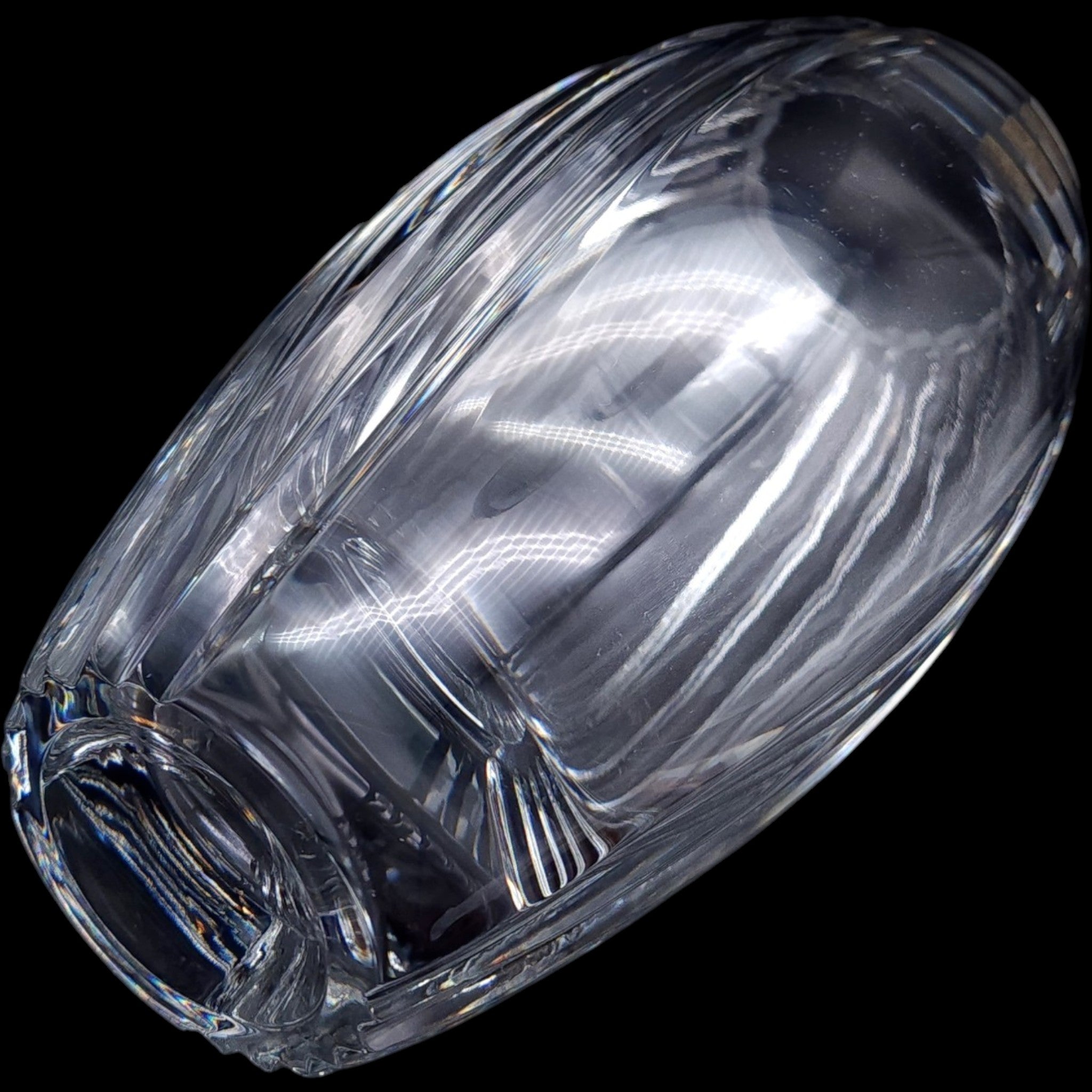 10" Mikasa Crystal Parallels Flared Glass Flower Vase