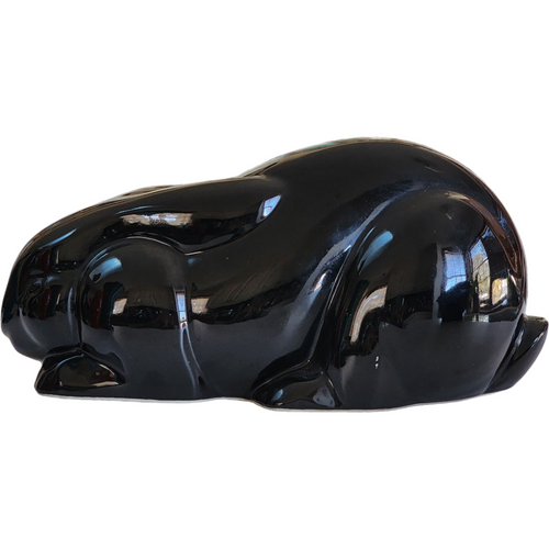 Mikasa Art Deco Revival Black Porcelain Bunny Rabbit Table Sculpture Figurine