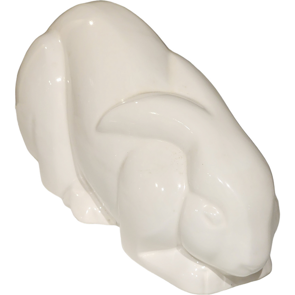 Mikasa Art Deco Revival White Porcelain Bunny Rabbit Table Sculpture Figurine