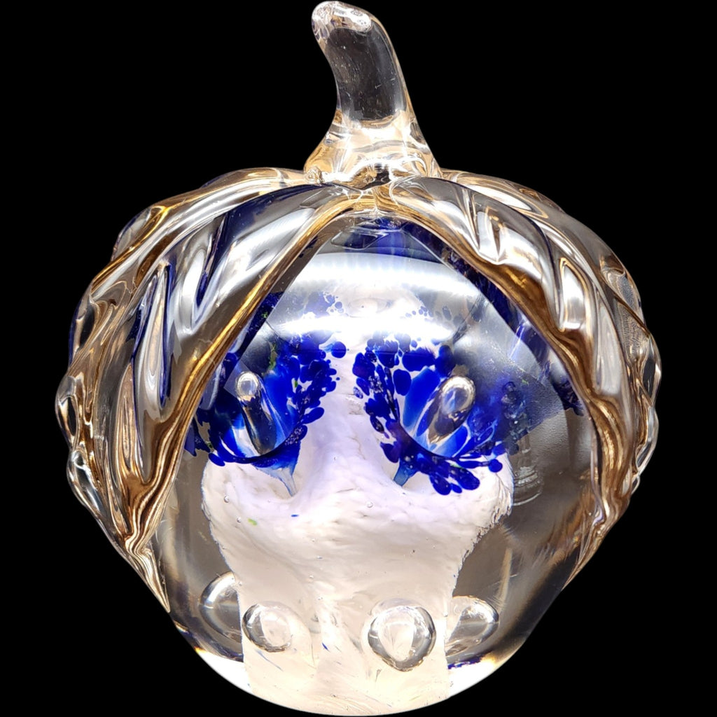 Mike Mitchell Signed Art Glass Apple Paperweight 8LB