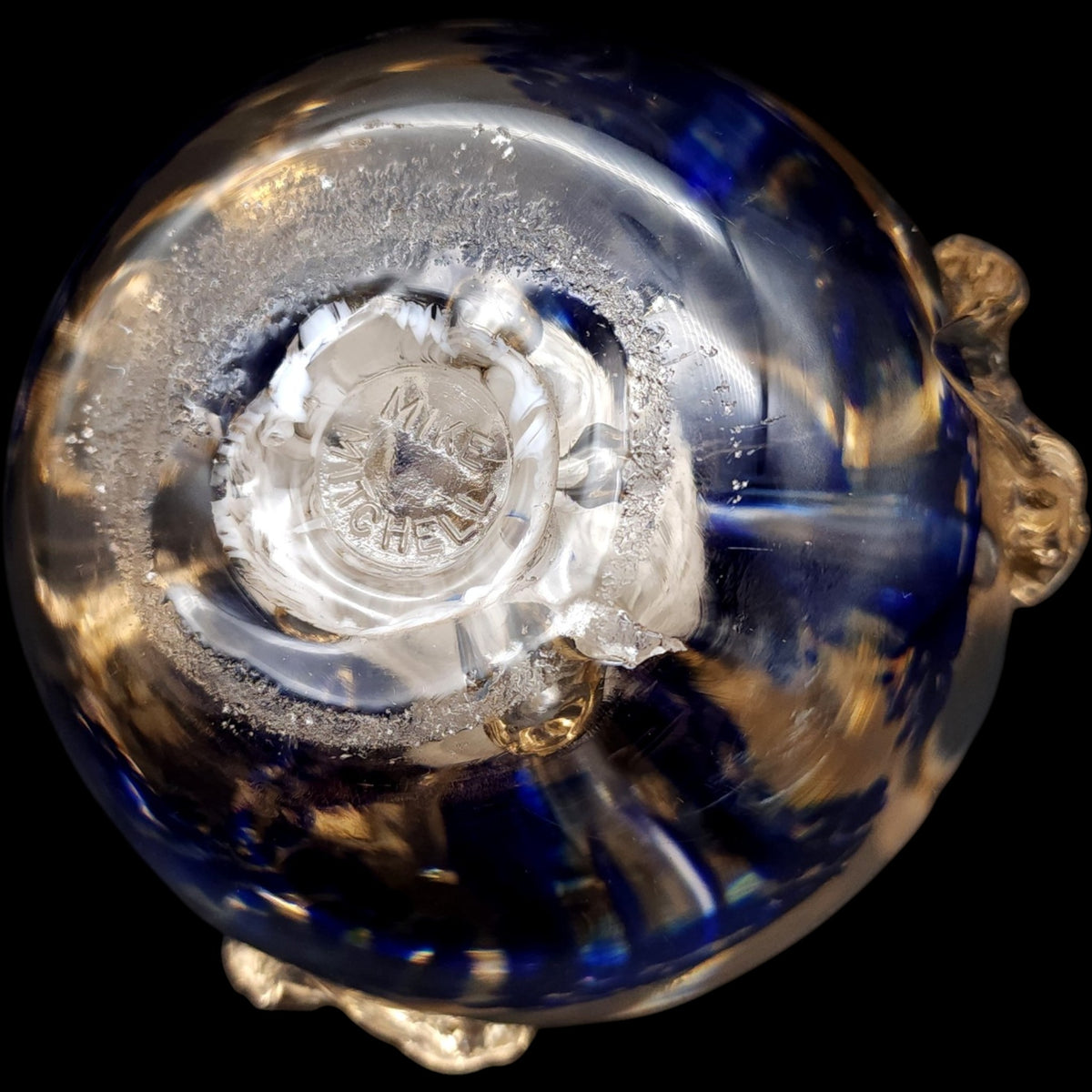Mike Mitchell Signed Art Glass Apple Paperweight 8LB