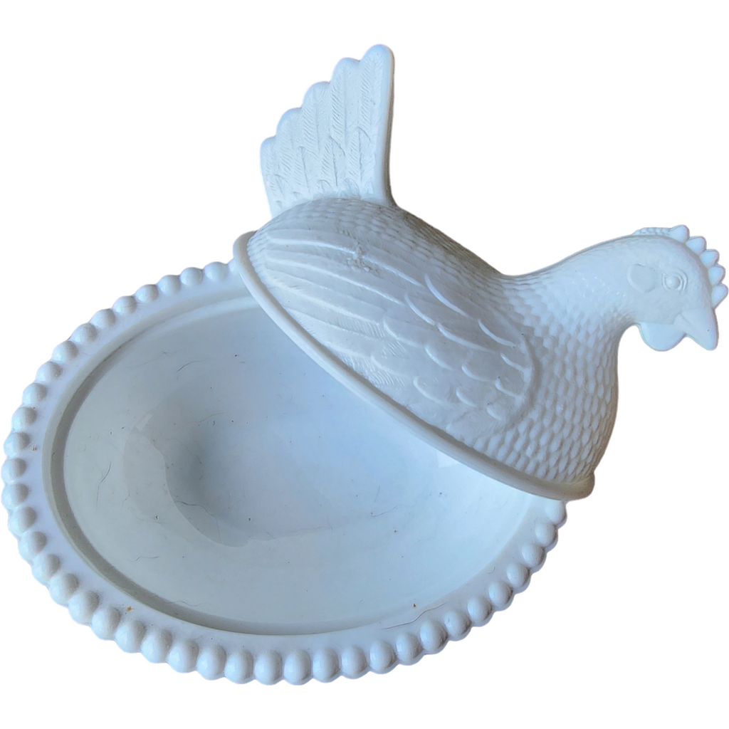 Indiana Glass Animals & Figurines Milk Glass Hen on Nest