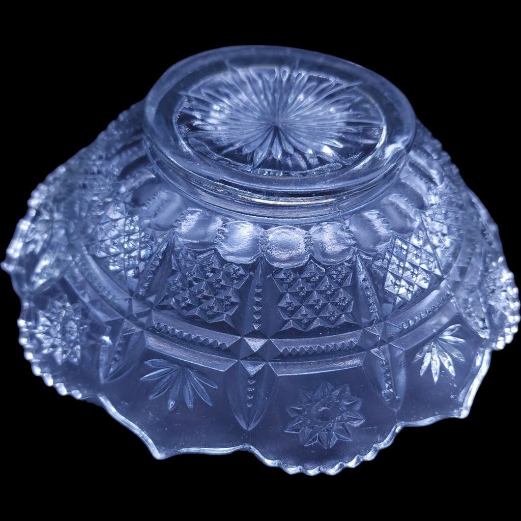 Model Flint Banded Star and Fan Clear Round Bowl