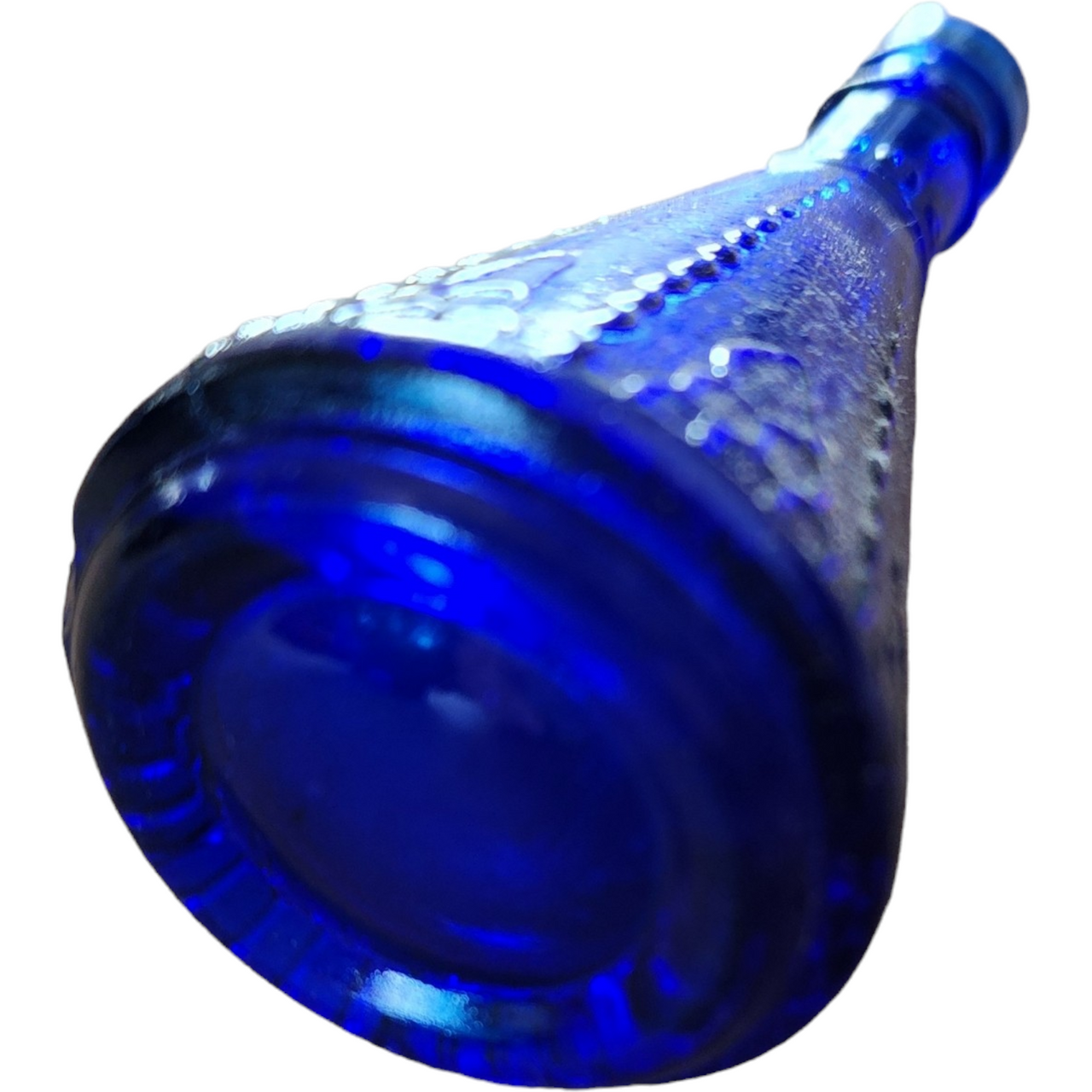 Morey Mallorca Destilerias Cobalt Blue Wine Bottle Spanish Art Glass