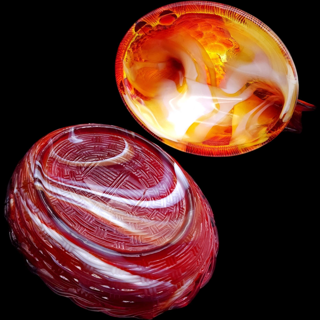 Mosser Glass Red Slag Glass Hen on Nest Covered Candy Dish