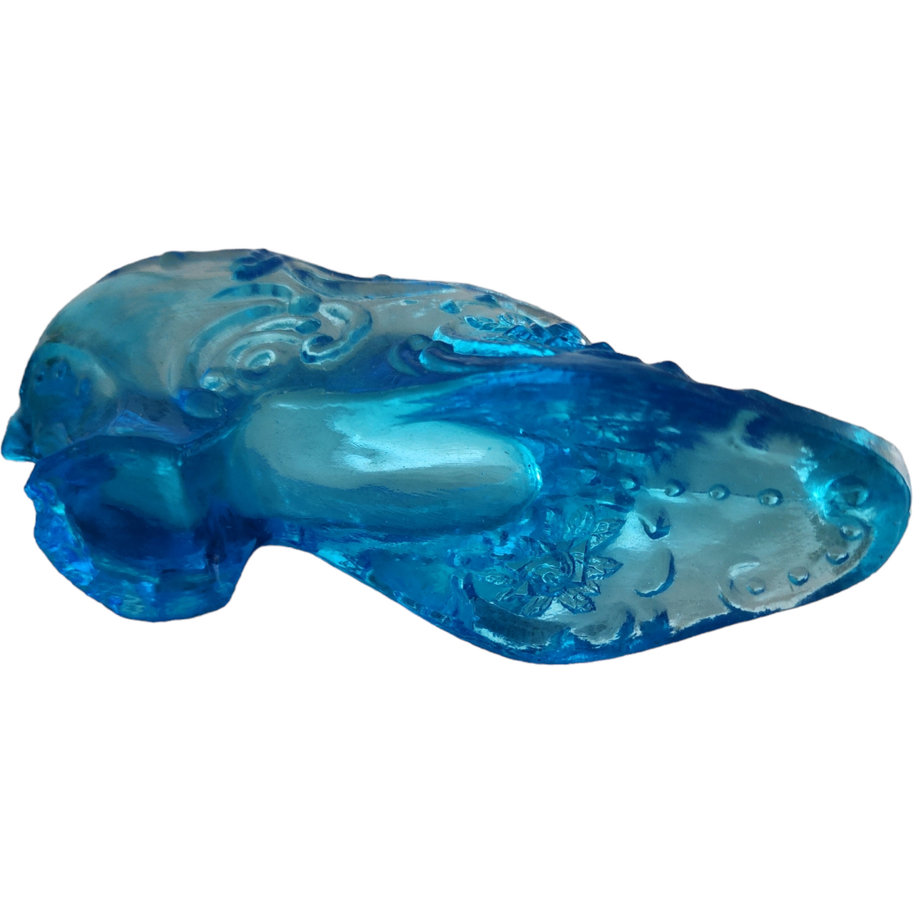 Mosser Ohio Aqua Blue Glass Victorian Large Slipper Vase