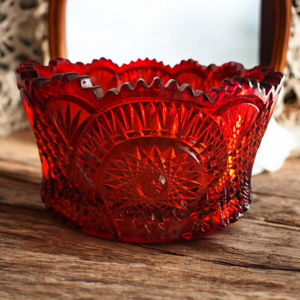 Mosser Ohio Diamond Classic Red Round Bowl Vase