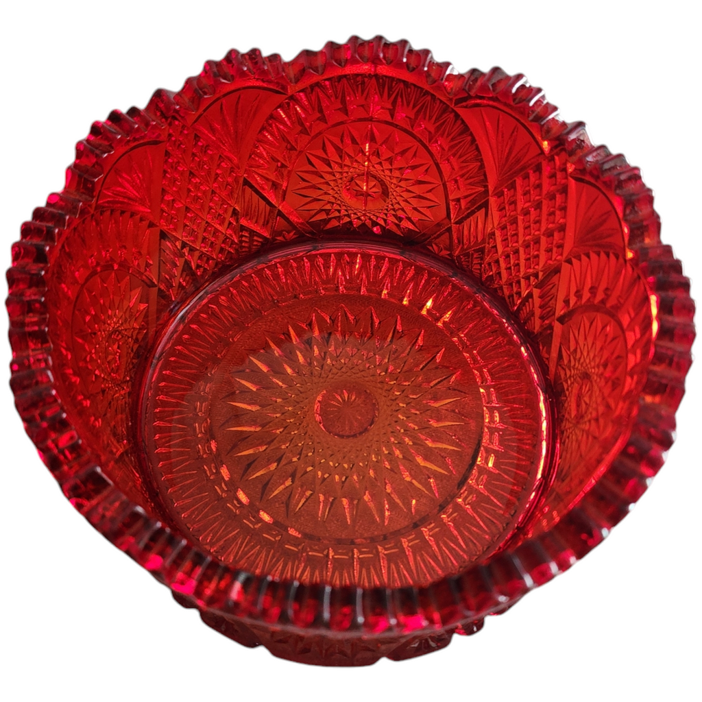 Mosser Ohio Diamond Classic Red Round Bowl Vase