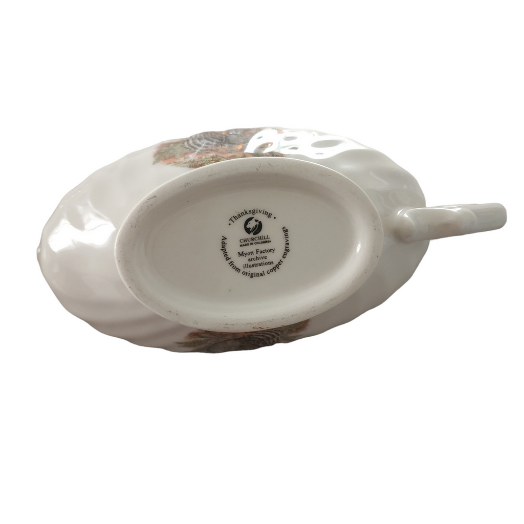 Myott Factory Churchill Thanksgiving Multicolor Gravy Boat Colombia